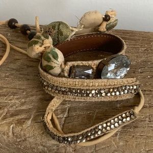 Marni Fabric Bead Crystal Belt